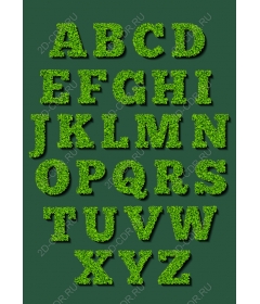 Set clipart "Green alphabet" (AZ)