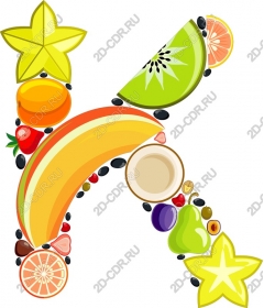  Fruit color the letter K