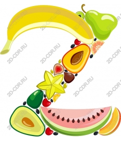  Colored fruit letter Z