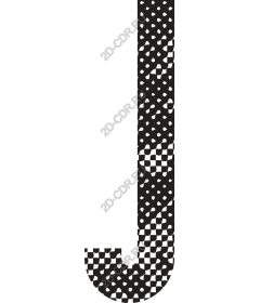  Black and white abstract letter J