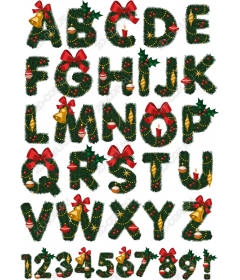 Set of Christmas garlands with alphabet