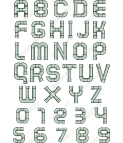 A set of alphabets for industrial pipes