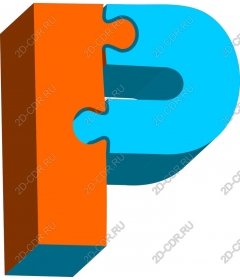  Color 3D puzzle with the letter P