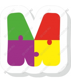  Color puzzle Letter "M"