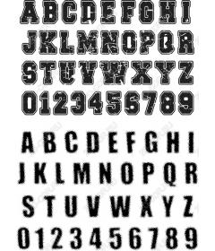 Set of vintage antique letters and numbers