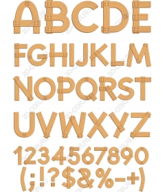Wooden alphabet set and characters
