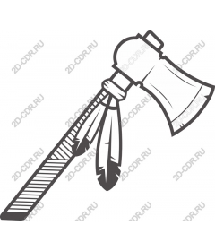 Traditional axe with feathers