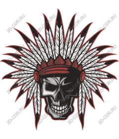  A fierce skull with Indian headdress