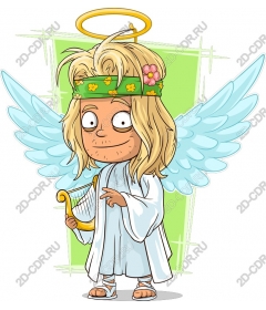 Fancy angel with harp