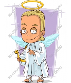  Charming angel with harp