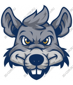 Head ferocious wolf