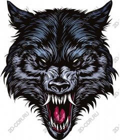  Ferocious snarling wolf head