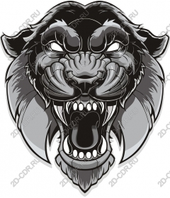 Ferocious snarling lion's head