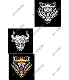  Set goals ferocious animals: wolf, bull and tiger