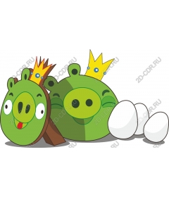  Fancy green pigs with crowns and eggs