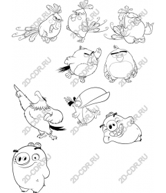  A quirky collection of cartoon birds and pigs