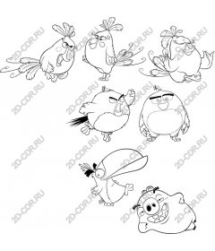  A set of animated birds