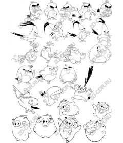 A whimsical collection of birds and pigs