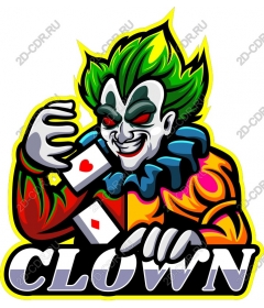  Colorful playing cards with clowns