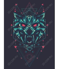  Fierce Wolf Geometric