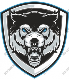 Head ferocious wolf