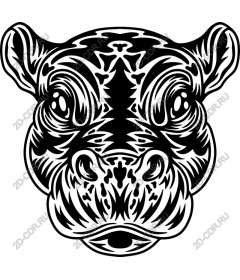  Stylized head of a hippopotamus