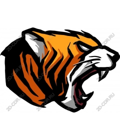  Fierce roaring tiger head