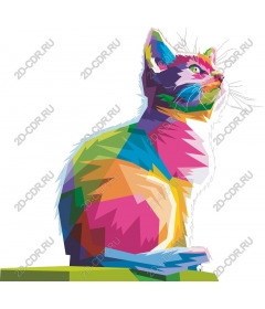 Яркий геометрический кот