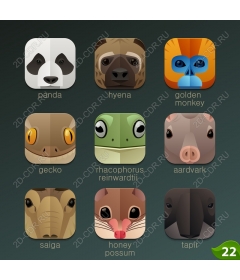  Set of icons with a quirky animals