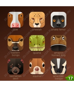  Set of icons with a quirky animals