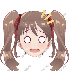 Expressive character with pigtail
