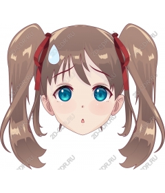  Cute character with pigtails and blue eyes