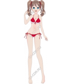  A bright red bikini