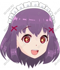  Cute anime character with purple hair and headband
