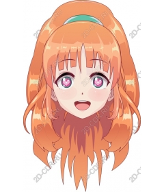  Bright anime character with eyes in the shape of hearts