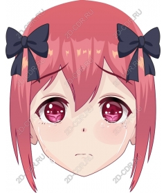  Crying girl with bows