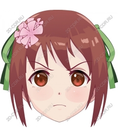  Charming girl with flower and ribbons