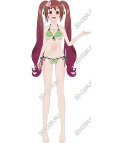 The character Summer Joy in a green bikini