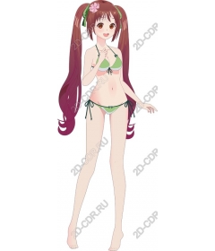  Bright summer character in a bikini
