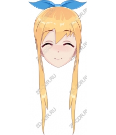 Smiling blonde woman with blue bow