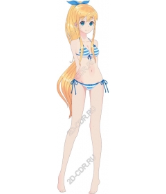 Stylish character in striped bikini