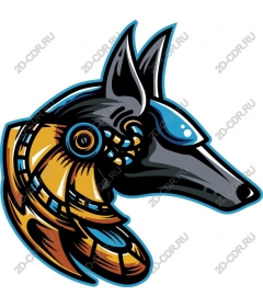 Stylized head of an Egyptian dog