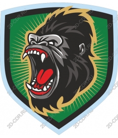 Roaring gorilla shield