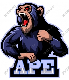 Логотип свирепой гориллы - APE