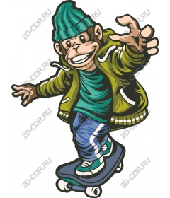  Monkey on skateboard