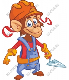 Playful monkey cartoon-Builder