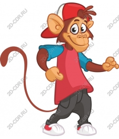  Cartoon monkey in a cap