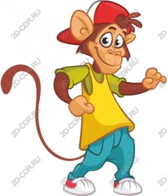 Funny cartoon monkey