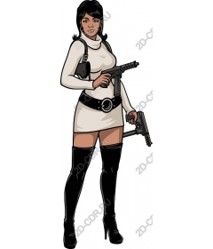  Stylish woman with a firearm