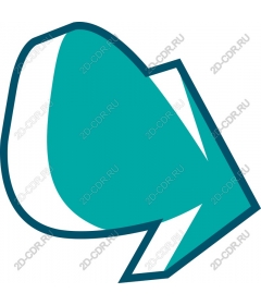 The direction arrow on the color turquoise